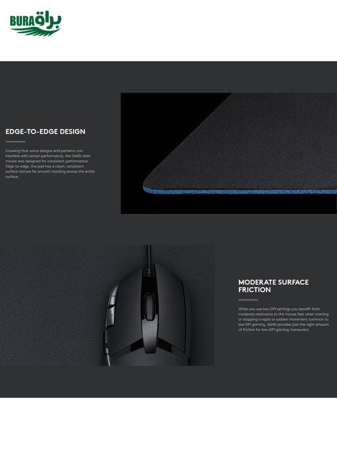BURAQ Logitech G640 Cloth Soft E-sport Gaming Mouse Pad, Size: 46 x 40cm (Black)  - Image 3