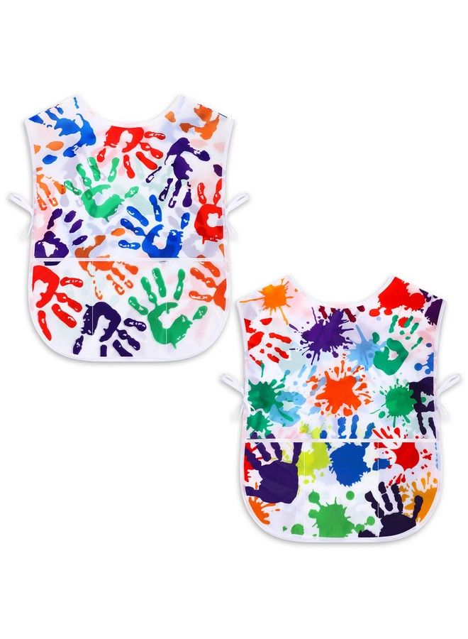 Satinior 2 Pieces Kids Art Smock Waterproof Painting Artist Aprons Sleeveless Children Art Smocks With 3 Pockets For Age 310 Years Palm Style - Image 1