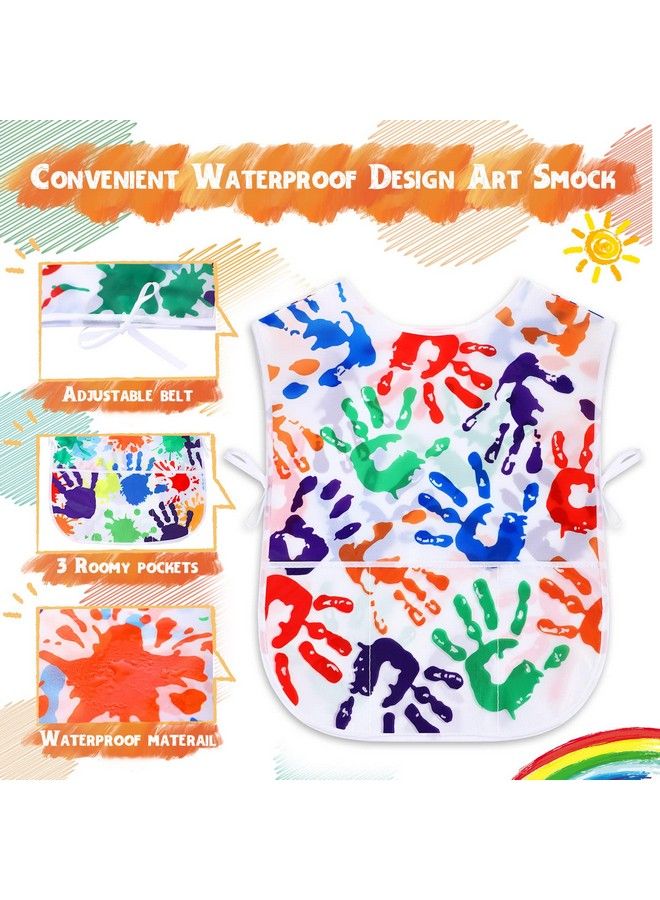 Satinior 2 Pieces Kids Art Smock Waterproof Painting Artist Aprons Sleeveless Children Art Smocks With 3 Pockets For Age 310 Years Palm Style - Image 4