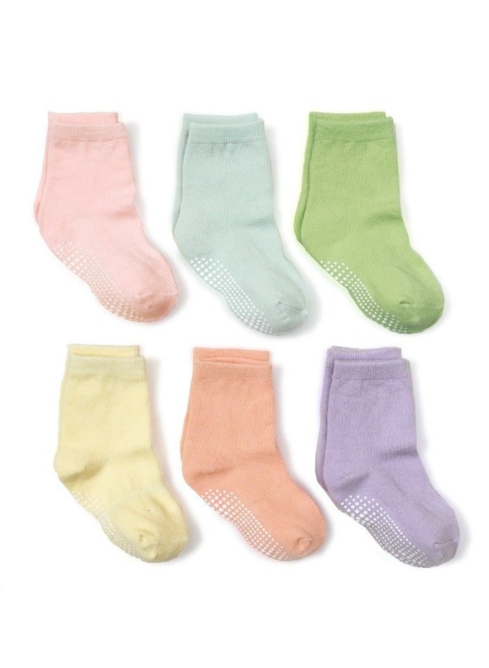 Children's Floor Socks Baby Non-Slip Socks 6 Pairs - Image 1