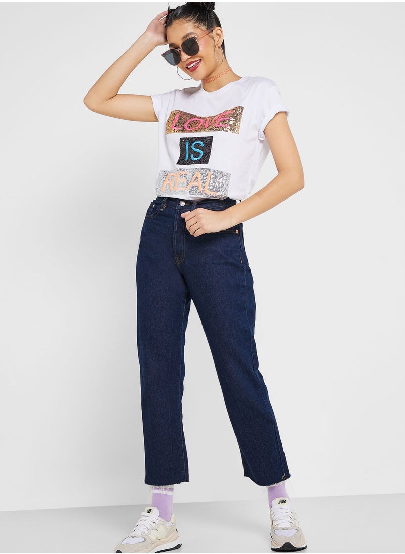 Ginger - Urban Minx Sequin Graphic Detail T-Shirt - Image 1