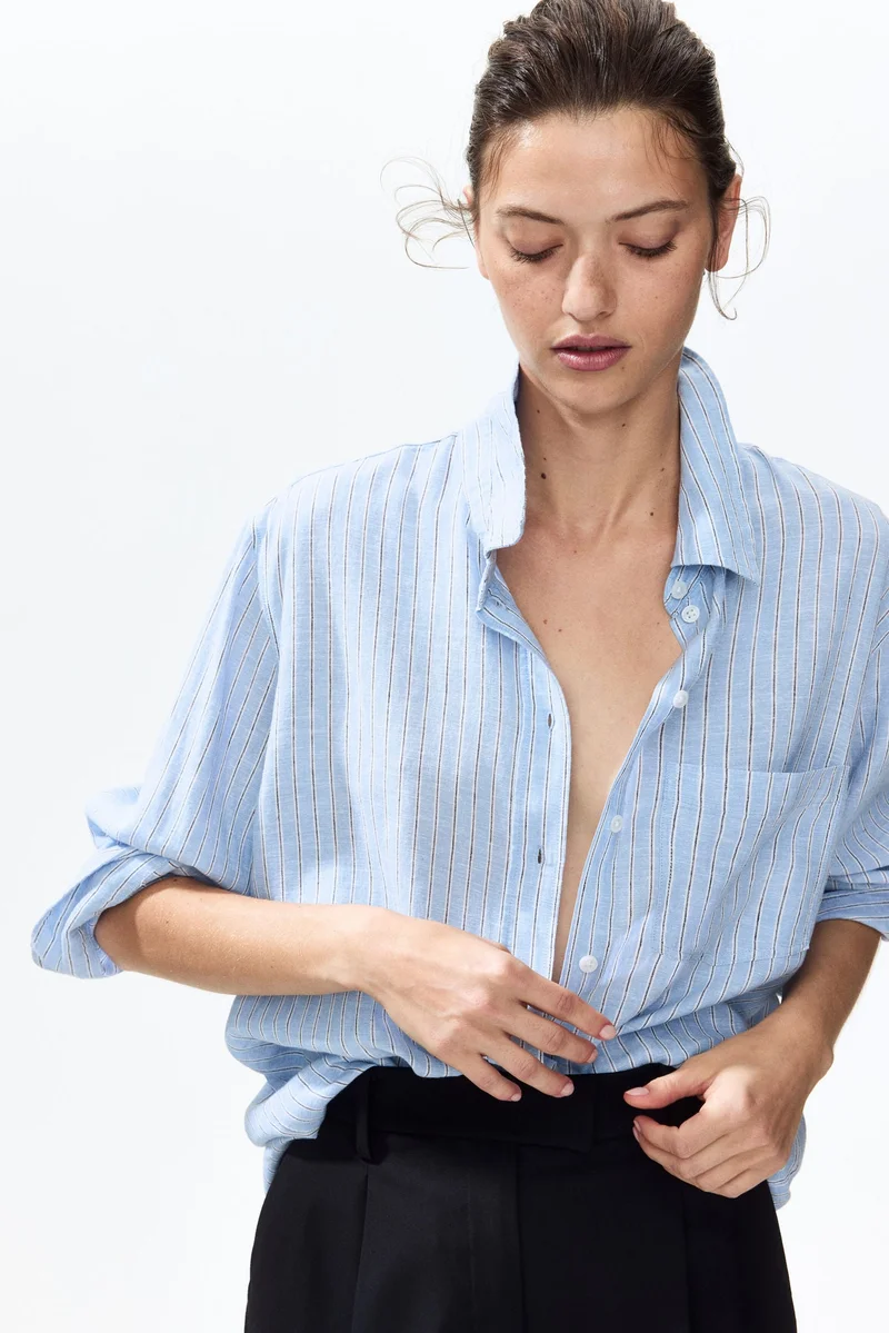 H&M  Linen-blend shirt for Women | Best Price UAE