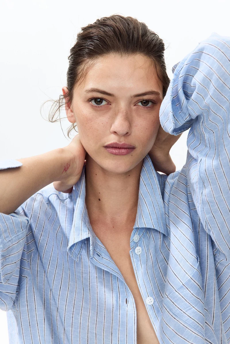 H&M  Linen-blend shirt for Women | Best Price UAE
