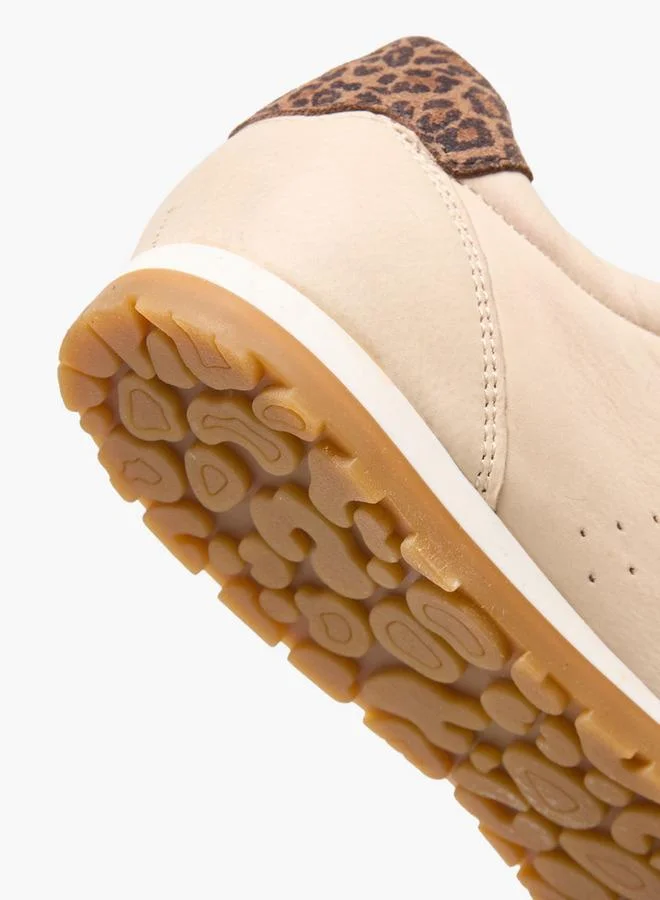 Duchini CREAM Women Lace-Up Leather Ankle Sneakers for Women | Best Price UAE
