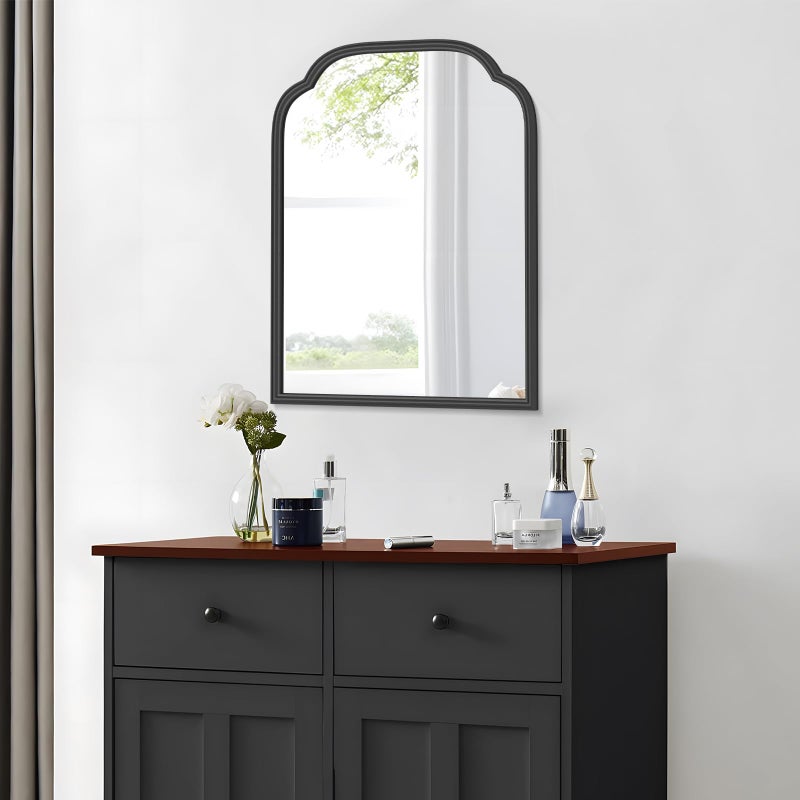 Ferytange 18X24 Inch Black Mirror for Wall with Metal Frame Rectangular Rounded Bathroom Vanity Mirror Anti-Rust, Hangs (Black 18" x 24") - Image 3
