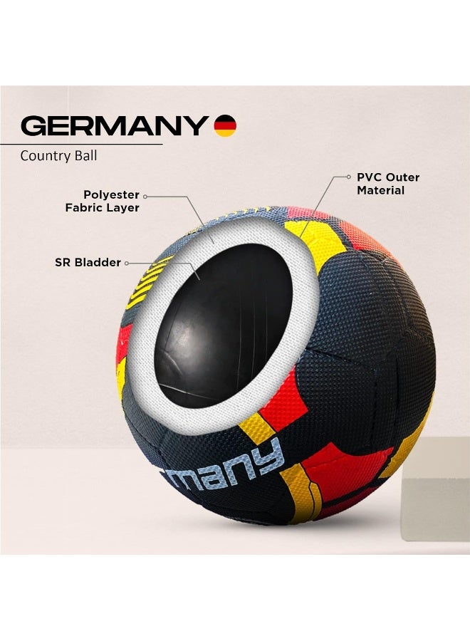 Vector X Germany Rubber Moulded Football – Size 5, Black-Red, Durable Soccer Ball for Hard Ground Training & Matches - Image 4