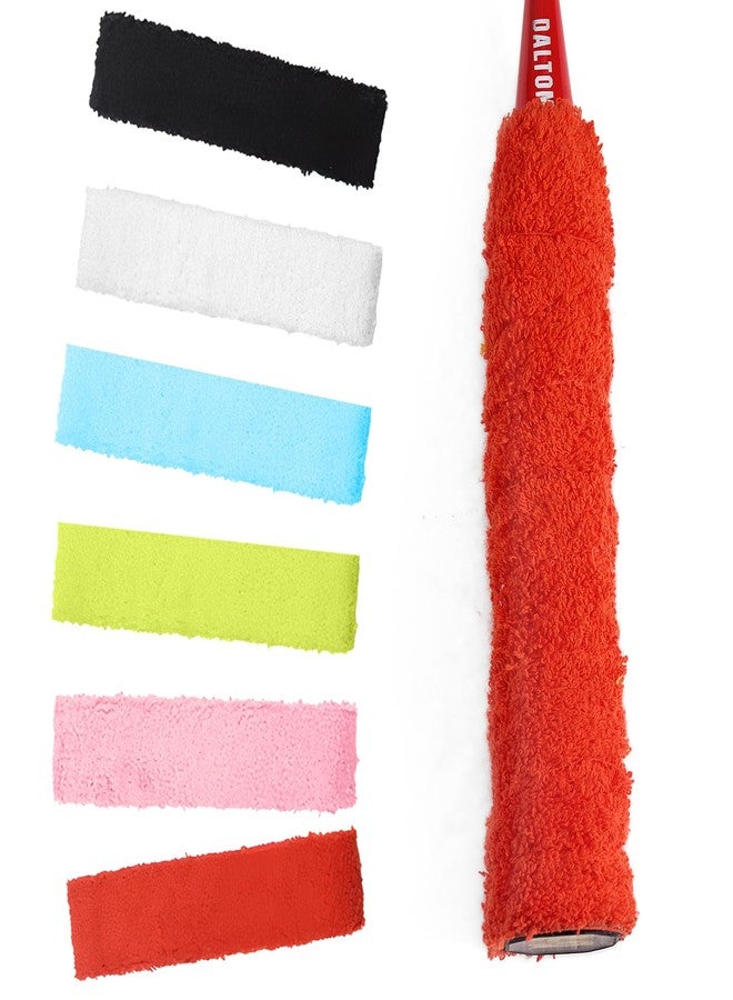 TecoKart® 6 Rolls Towel Grip for Badminton Racket - Anti-Slip Cotton Badminton Grip Tape, 6 Vibrant Colors for Badminton & Tennis Racquets - Image 1