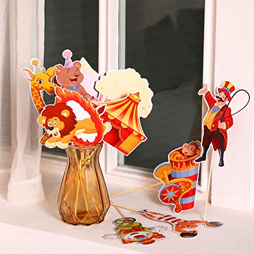 Zonon 24 Pieces Carnival Cutouts Party Supplies, Circus Theme Birthday Party Favors Circus Animals, Clown Performers Carnival Decoration - Image 5