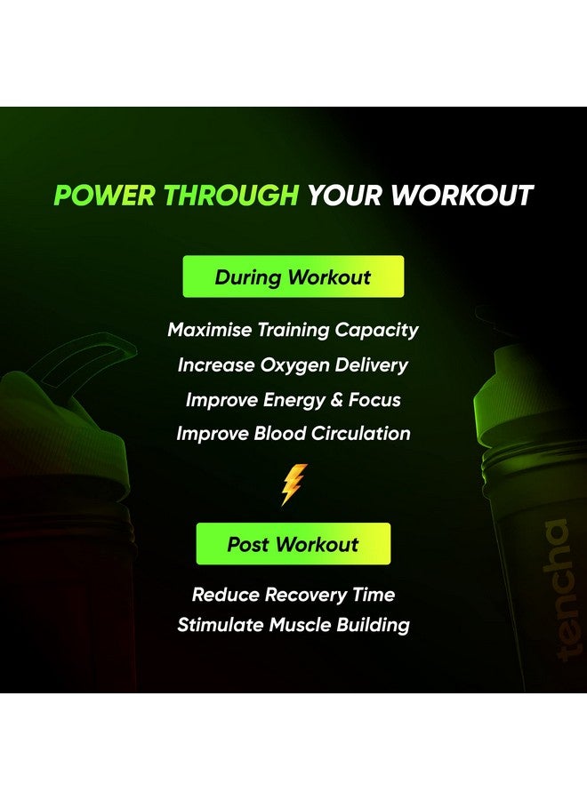 Tencha Tencha Pre-Workout Supplements For Men & Women Fat Loss, 180G Powder, 30 Servings & Shaker | 200Mg Caffeine, 1000Mg Citrulline With Creatine, Taurine For Training | Reduces Post Workout Recovery Time  - Image 3