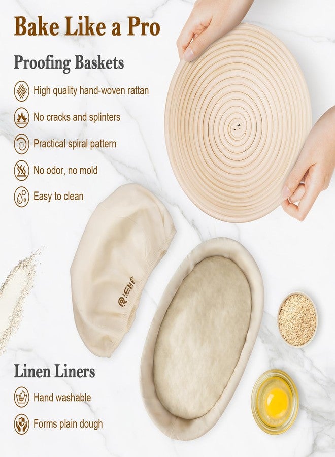 REMEIT Sourdough Starter Kit Gift Set Banneton Proofing Basket - Image 3