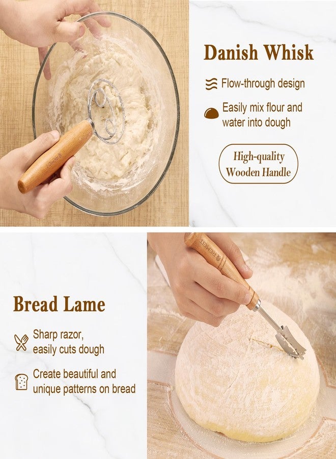 REMEIT Sourdough Starter Kit Gift Set Banneton Proofing Basket - Image 5