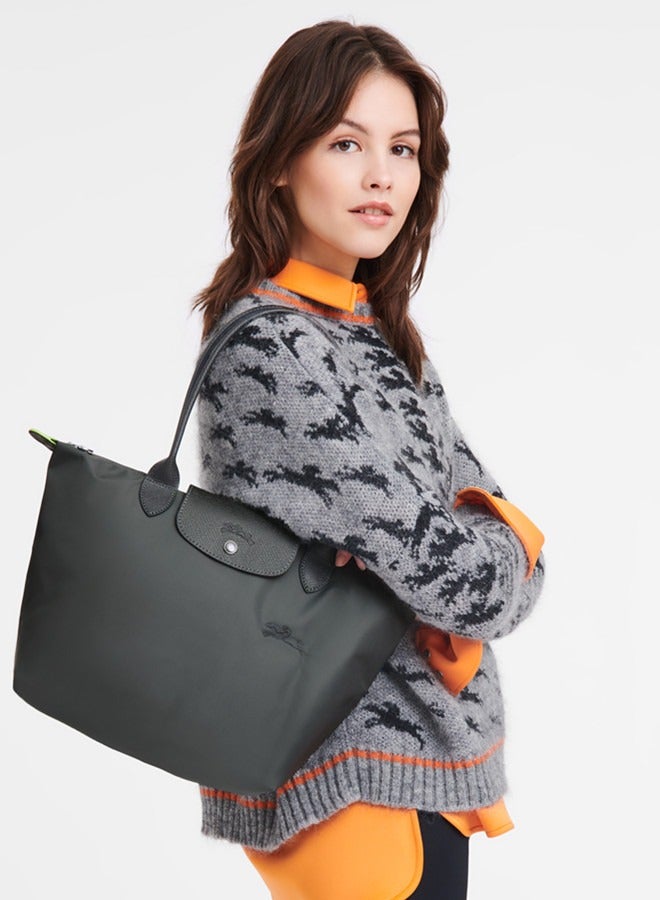 Long women's classic fashion multi functional medium travel bag dumpling bag handbag shopping bag long handle shoulder bag graphite grey - Image 3
