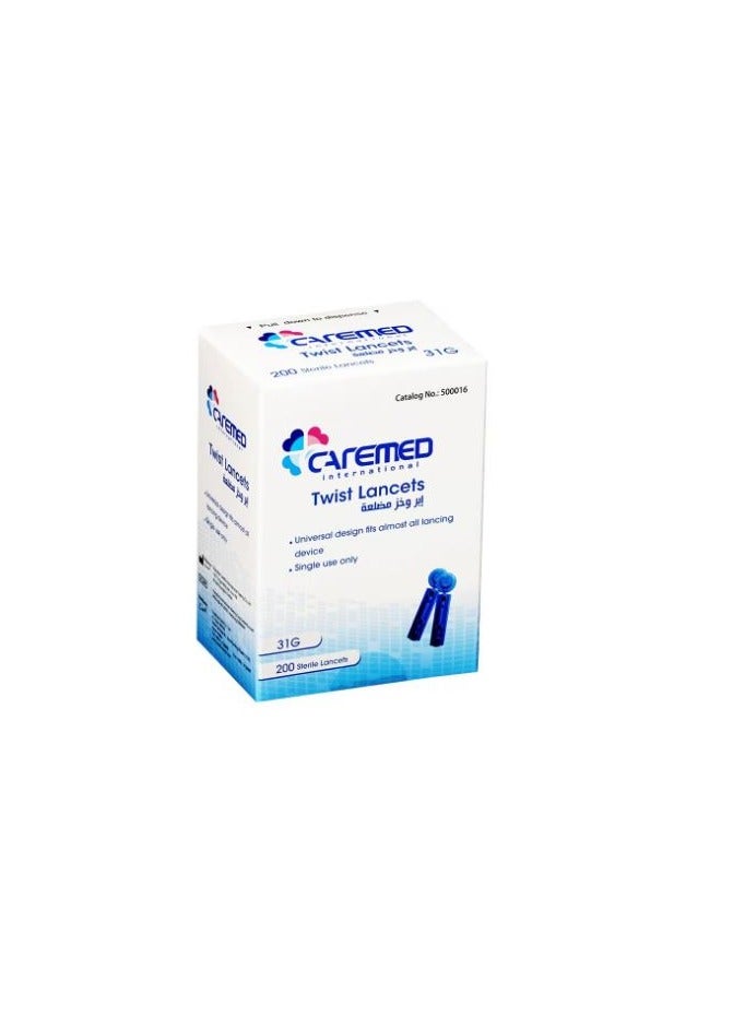 CAREMED 200-Piece Twist Sterile Blood Lancet 