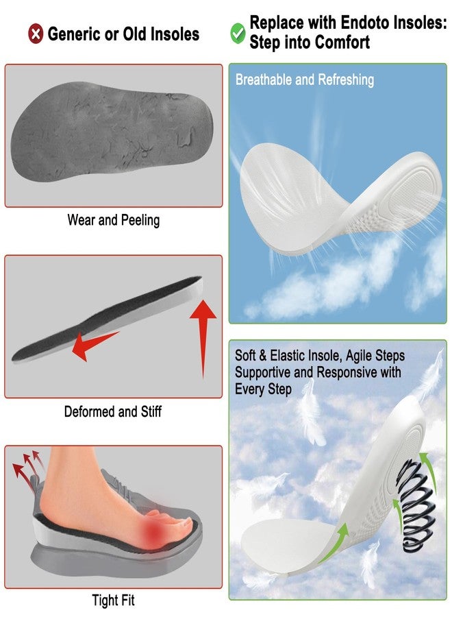 Endoto Insoles for Adidas Yeezy Shoes, Replacement Shoe Inserts for Men & Women Sneakers(Size:US10-EU44) - Image 3