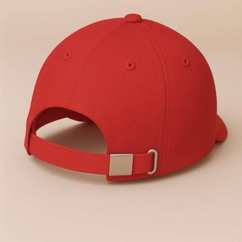 ENCIGER Unisex Adjustable Baseball Cap Pack of 3 - Solid Color Cotton Caps for Men & Women - Breathable Lightweight Headwear for Outdoor, Travel, Gym, Casual Wear (Red) - Image 3