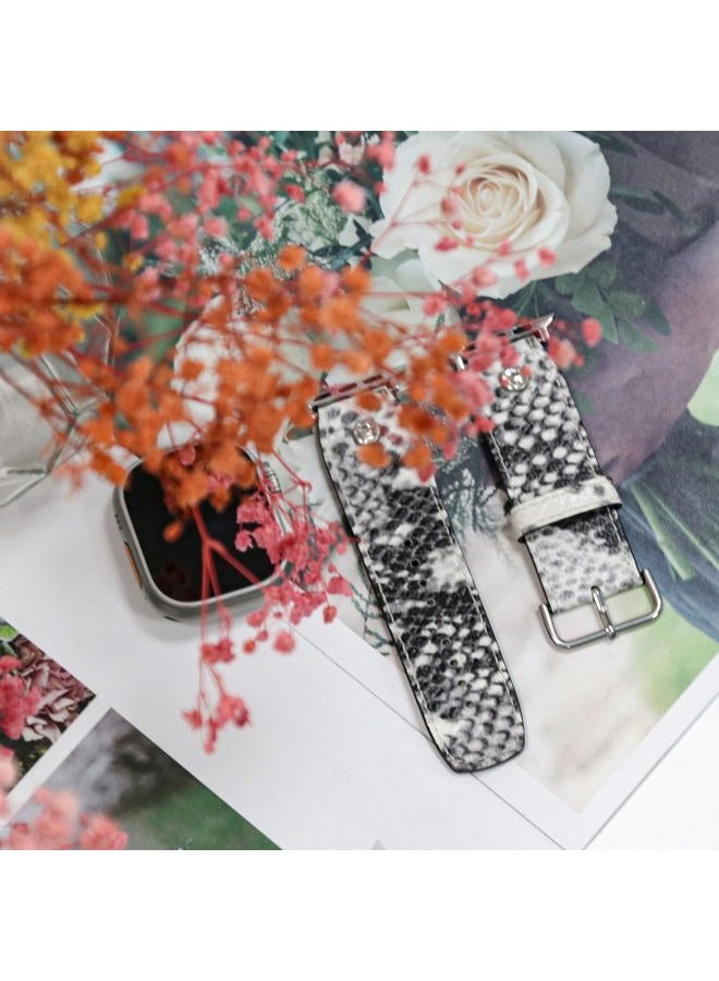 JOYOZY Leather Band Compatible with Apple Watch Band 38mm 40mm 41mm 42mm 44mm 45mm 49mm, Luxury iWatch Band with Bling Crystal for Ultra, Series SE/8/7/6/5/4/3/2/1, Designer Dressy Strap for Women - Image 2