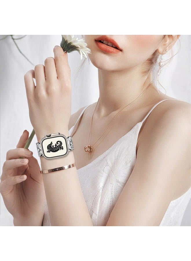 JOYOZY Leather Band Compatible with Apple Watch Band 38mm 40mm 41mm 42mm 44mm 45mm 49mm, Luxury iWatch Band with Bling Crystal for Ultra, Series SE/8/7/6/5/4/3/2/1, Designer Dressy Strap for Women - Image 4