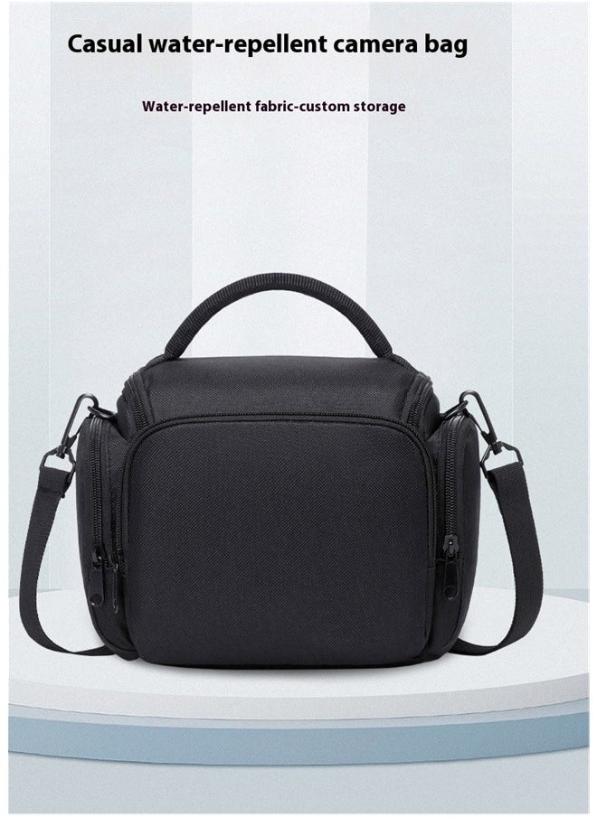 yongsheng Zippered Padded Camera Bag Black，Camera Case Bag Photography Accessories Camera Storage Carrying Case with Removal Straps for Women Men  - Image 3