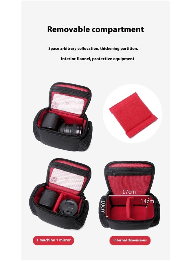 yongsheng Zippered Padded Camera Bag Black，Camera Case Bag Photography Accessories Camera Storage Carrying Case with Removal Straps for Women Men  - Image 4