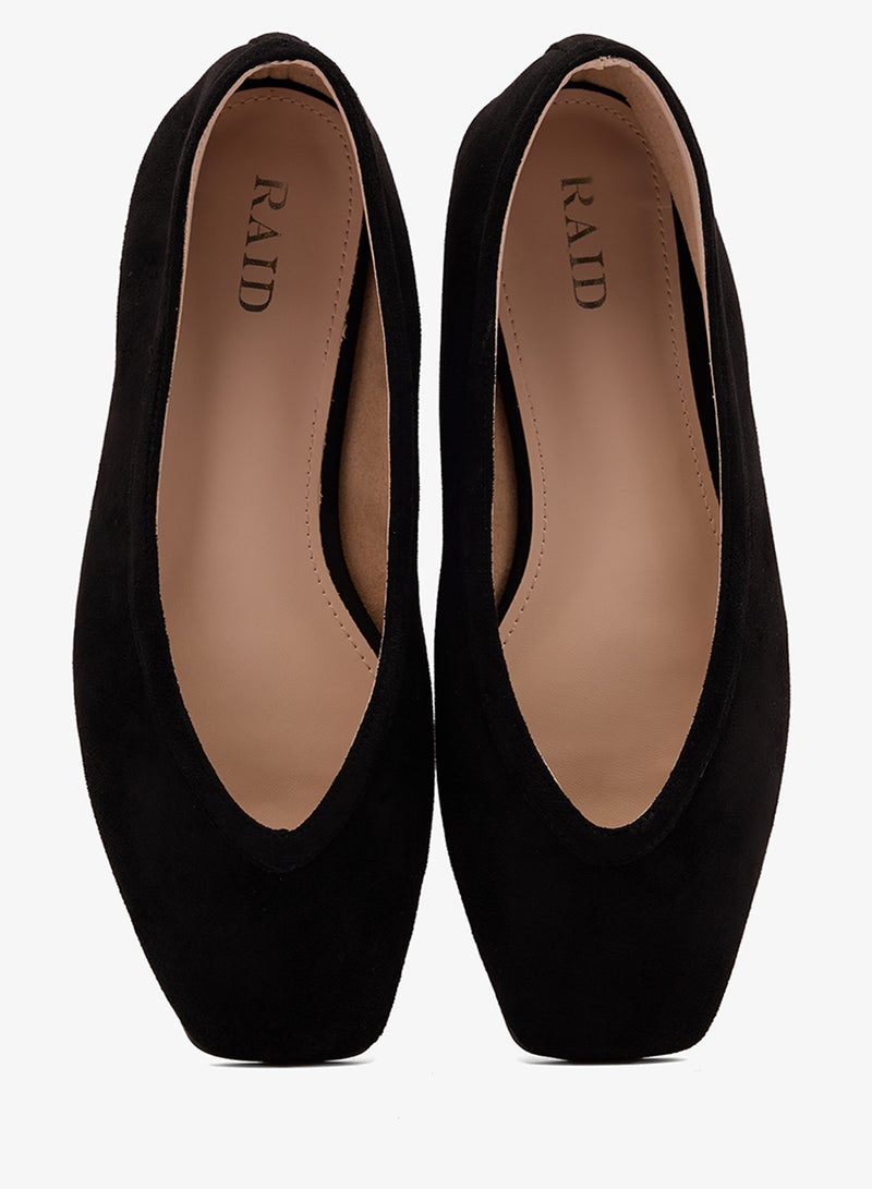 ريد حذاء باليرينا كلاسيكي من جلد الغزال - Image 4