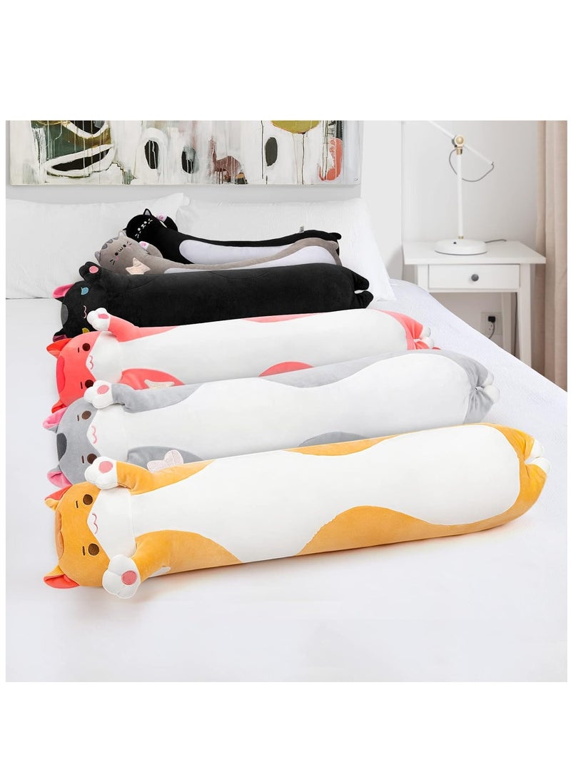 XiuWoo Soft Long Cat Plush Pillows, Stuffed Animals Squishy Pillows, Plushie Cute Kitty Sleeping Hugging Pillow, Sleeping Throw Pillow, Cute Doll Toy, Lumbar Pillow for Kids, Baby and Adult  - Image 3
