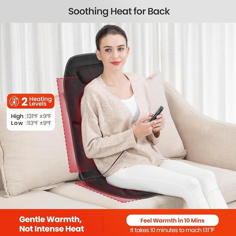 Relax Smart RelaxSmart Massage Chair (Backrest Mattress for Comfort and Relaxation), Dark Black, with Heating and Vibration Technology for Home and Office Use - Image 3