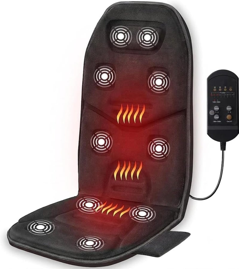 Relax Smart RelaxSmart Massage Chair (Backrest Mattress for Comfort and Relaxation), Dark Black, with Heating and Vibration Technology for Home and Office Use - Image 1