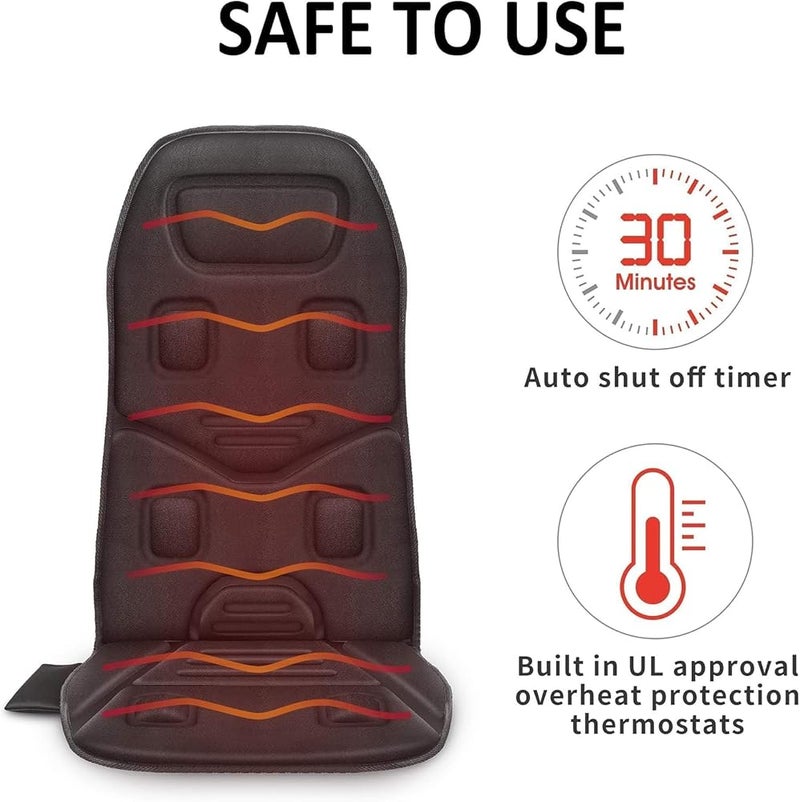 Relax Smart RelaxSmart Massage Chair (Backrest Mattress for Comfort and Relaxation), Dark Black, with Heating and Vibration Technology for Home and Office Use - Image 4