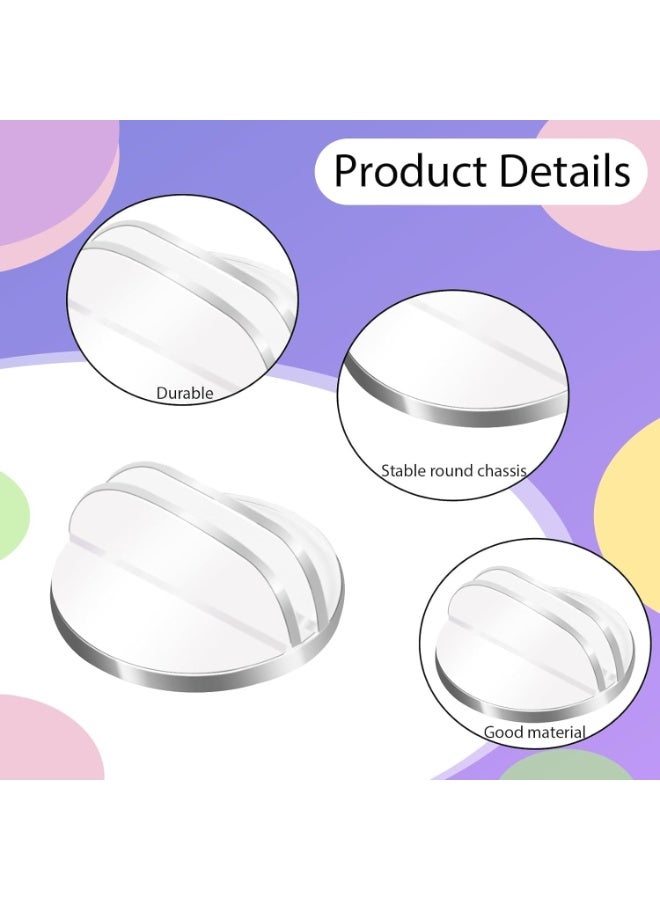 Generic 50 Pieces Translucent Card Stands, Miniature Acrylic Card Bases, Game Card Stands, Plastic Business Card Holders, Place Card Display Stand, for Business Cards, Game Labels, Menus Price Tags  - Image 3