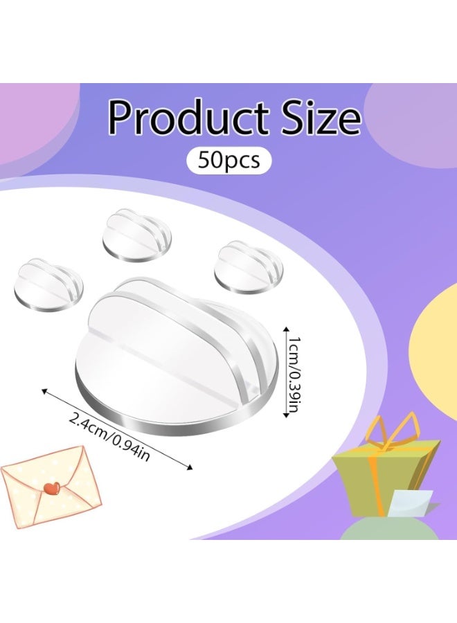 Generic 50 Pieces Translucent Card Stands, Miniature Acrylic Card Bases, Game Card Stands, Plastic Business Card Holders, Place Card Display Stand, for Business Cards, Game Labels, Menus Price Tags  - Image 2