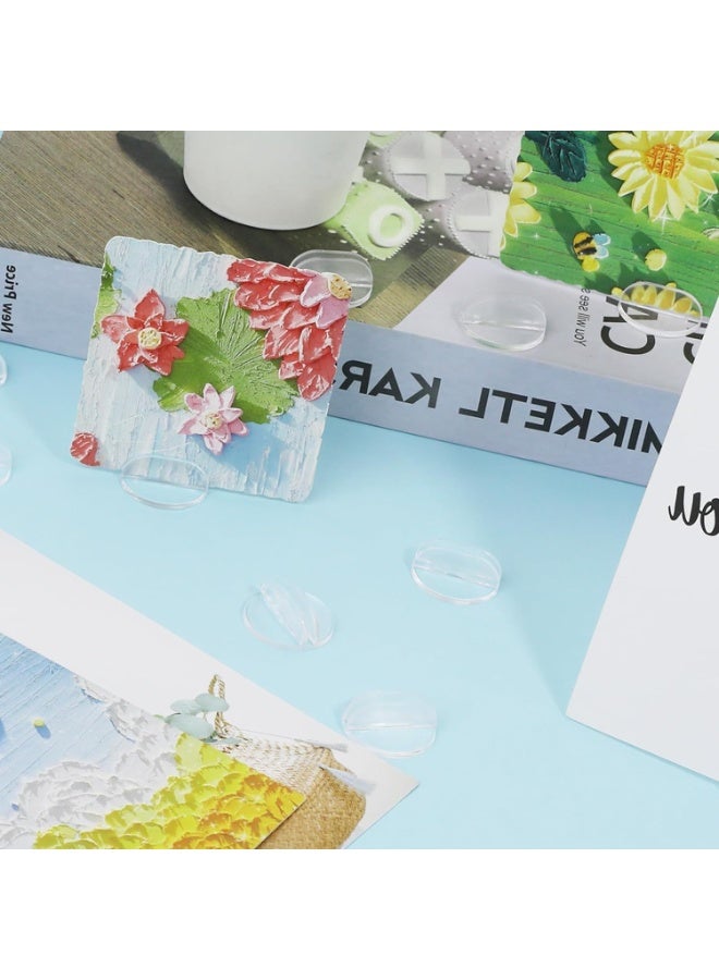Generic 50 Pieces Translucent Card Stands, Miniature Acrylic Card Bases, Game Card Stands, Plastic Business Card Holders, Place Card Display Stand, for Business Cards, Game Labels, Menus Price Tags  - Image 4