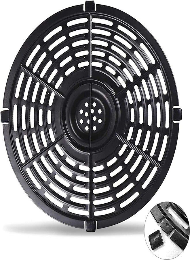 oecue Air Fryer Replacement Grill Pan, 8.7 inch 5QT Air Fryer Replacement Tray Rack Parts Accessories Crisper Plate Grill Plate with Rubber Bumpers for Gowise Chefman Dash Power, Non-Stick, Dishwasher Safe - Image 1