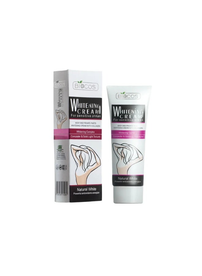 BIOCOS Whitening Cream for Sensitive Areas | Brightening & Hydrating Formula with Collagen 40g - Image 1