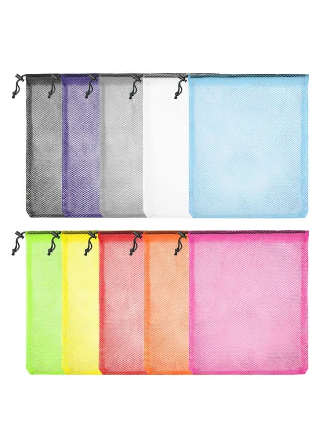 10 Mesh Drawstring Bags, Multifunctional Nylon Bags, Durable Storage Mesh Bags, Suitable For Camping, Sports, Swimming, Training, And Fitness Drawstring Storage Bags (13 '' X 16 '') - Image 1