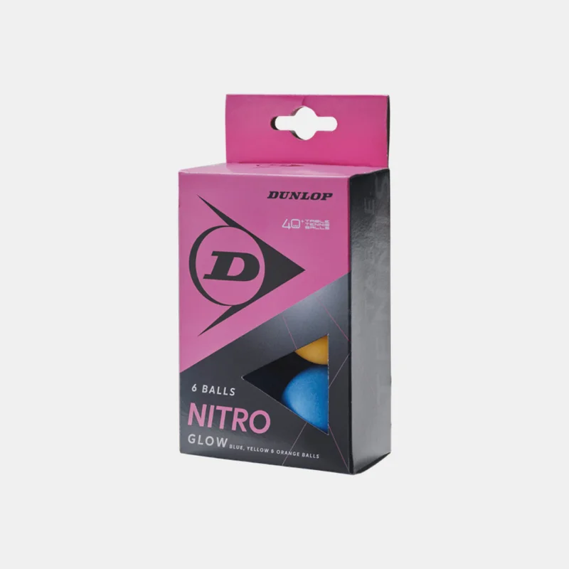 DUNLOP 40+ Nitro Glow Table Tennis Balls (6 Pack)
