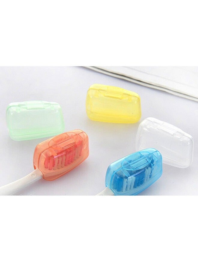 TOPSKY Daily Needs Plastic Toothbrush Cap Head Cover For Hygiene And Travel -Et Of 5 Piece, Multi-coloured - Image 1