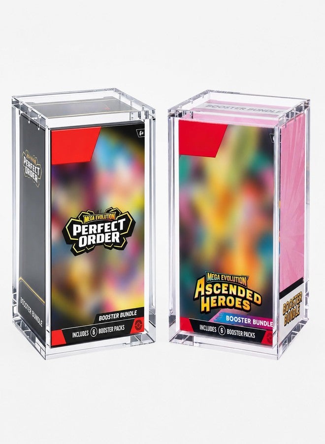 VINJKZQ 2-Pack Acrylic Case for New Sealed Booster Bundle – Perfect Order, Ascended Heroes & Chaos Rising – 5mm Clear Acrylic, Magnetic Lid, Dust & UV Resistant Collector Display - Image 1