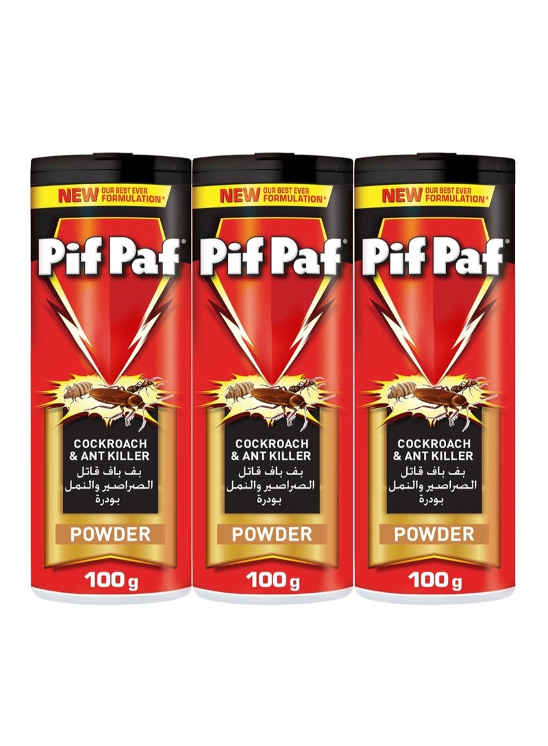 Pif Paf Cockroach & Ant Killer Powder 100g x 3 - Image 1