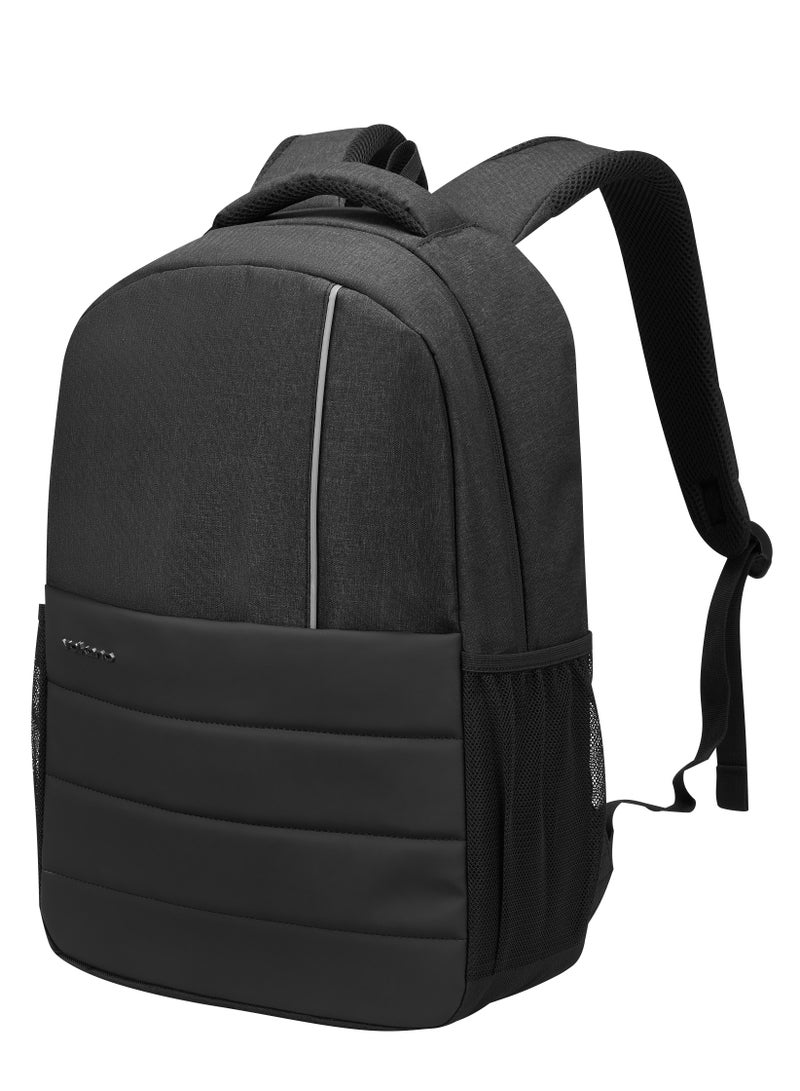 Volkano slator Backpack for Laptop Tablet up to 15.6” Inches, Classic,100 polyester light weight high-quality, Water-Resistant Travel Backpacks, Fashion Slim Durable, Black - Image 4