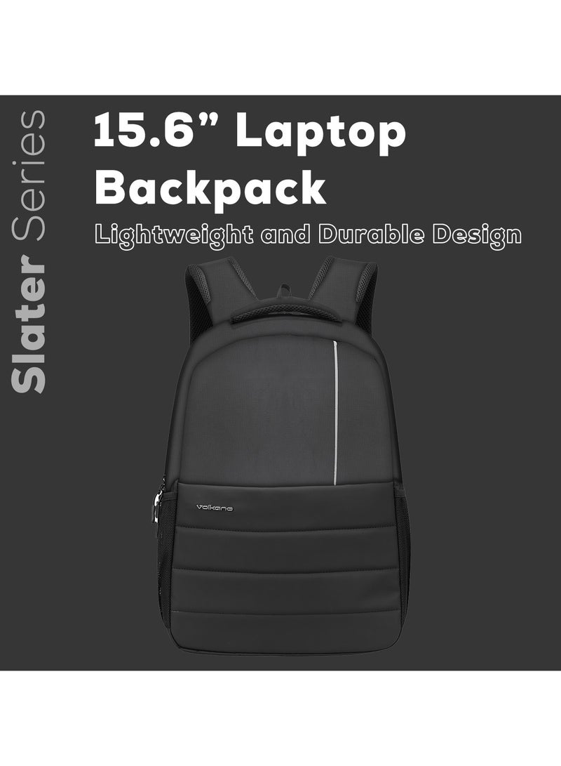 Volkano slator Backpack for Laptop Tablet up to 15.6” Inches, Classic,100 polyester light weight high-quality, Water-Resistant Travel Backpacks, Fashion Slim Durable, Black - Image 5