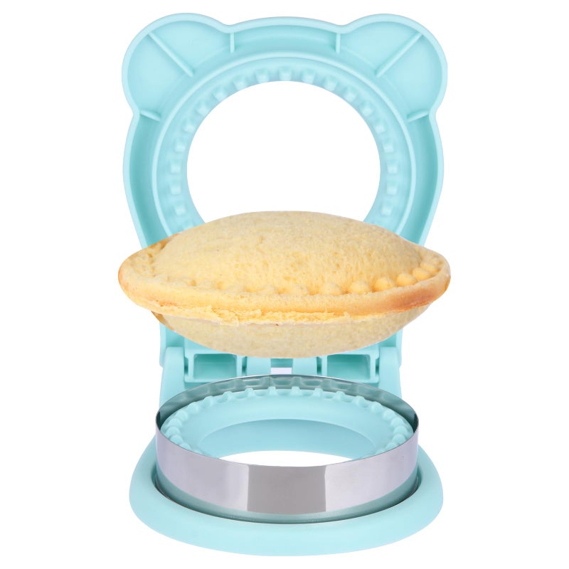 GZLT Sandwich Cutter and Sealer, Stainless Steel Uncrustable Sandwich Maker with Crimperï¼ŒRound Circle Shape for Peanut Butter Jelly, Pancake, Cookieï¼ŒCrustless Bread Sealer for Kids Lunchboxes (Light Blue) - Image 1