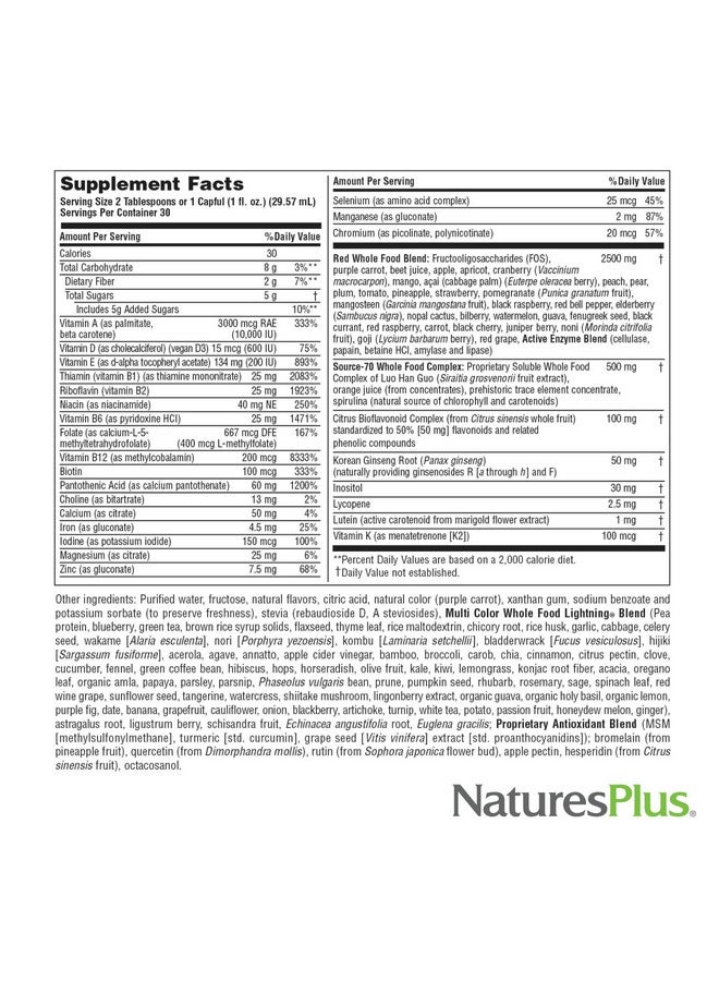 Natures Plus Source of Life RED Multivitamin Liquid - 30 oz - Energy & Immune Support - with Exotic Red Fruits, Lycopene & Lutein - Vegetarian & Gluten Free - 30 Servings - Image 5