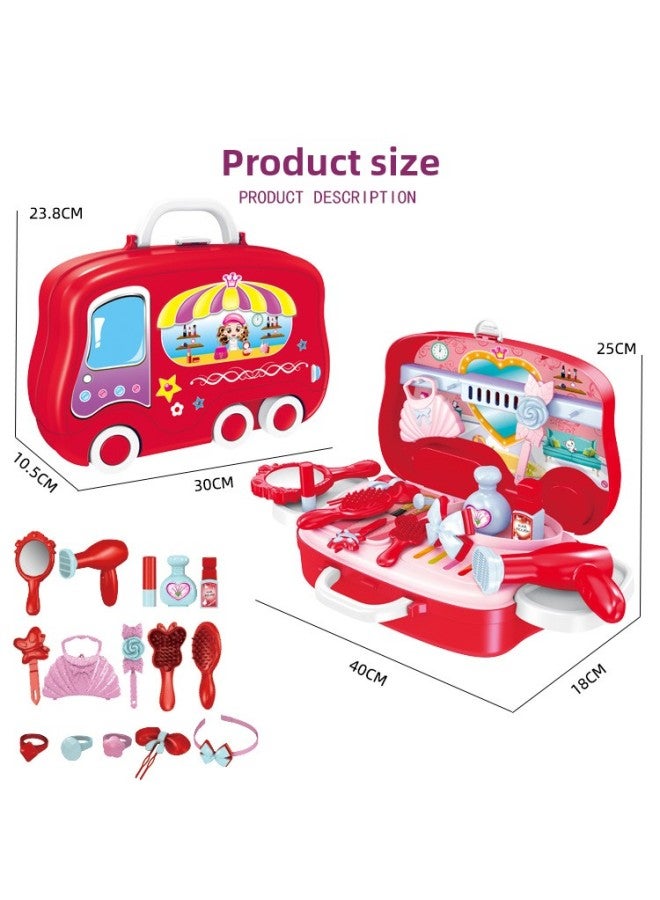 ألعاب الأطفال والبنات ألعاب المطبخ المنزلية وقضيب سحب كبير وحقيبة محاكاة أداة التجميل - اللون: 23 صندوق يد للتجميل - Image 1