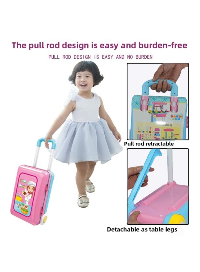 ألعاب الأطفال والبنات ألعاب المطبخ المنزلية وقضيب سحب كبير وحقيبة محاكاة أداة التجميل - اللون: 23 صندوق يد للتجميل - Image 4