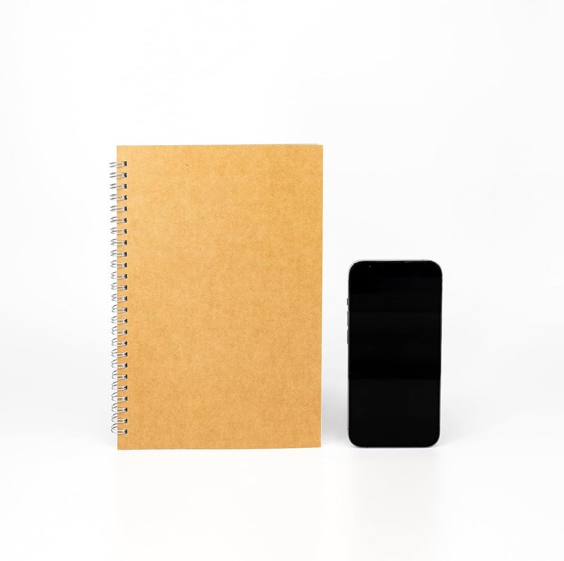 DSTELIN 9 inch x 6 inch 100GSM Blank Spiral Notebook 1Pack Soft Cover Sketch book 160 Pages  80 Sheets Brown  - Image 3