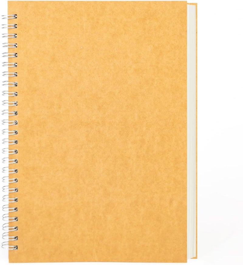 DSTELIN 9 inch x 6 inch 100GSM Blank Spiral Notebook 1Pack Soft Cover Sketch book 160 Pages  80 Sheets Brown  - Image 1