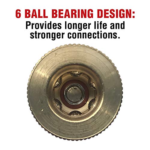 Primefit IC1414FB6 1/4-Inch Industrial 6-Ball Brass Coupler with 1/4-Inch Female NPT - Image 2