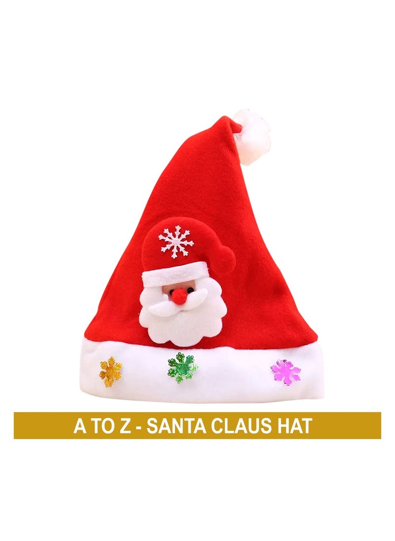 A TO Z Christmas Santa Hat with Design  - Image 1