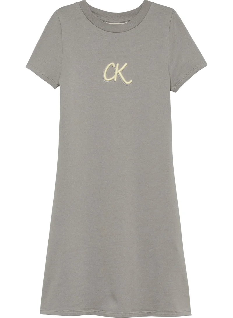 كالفن كلاين جينز Kids Metallic Print A-Aine Dress