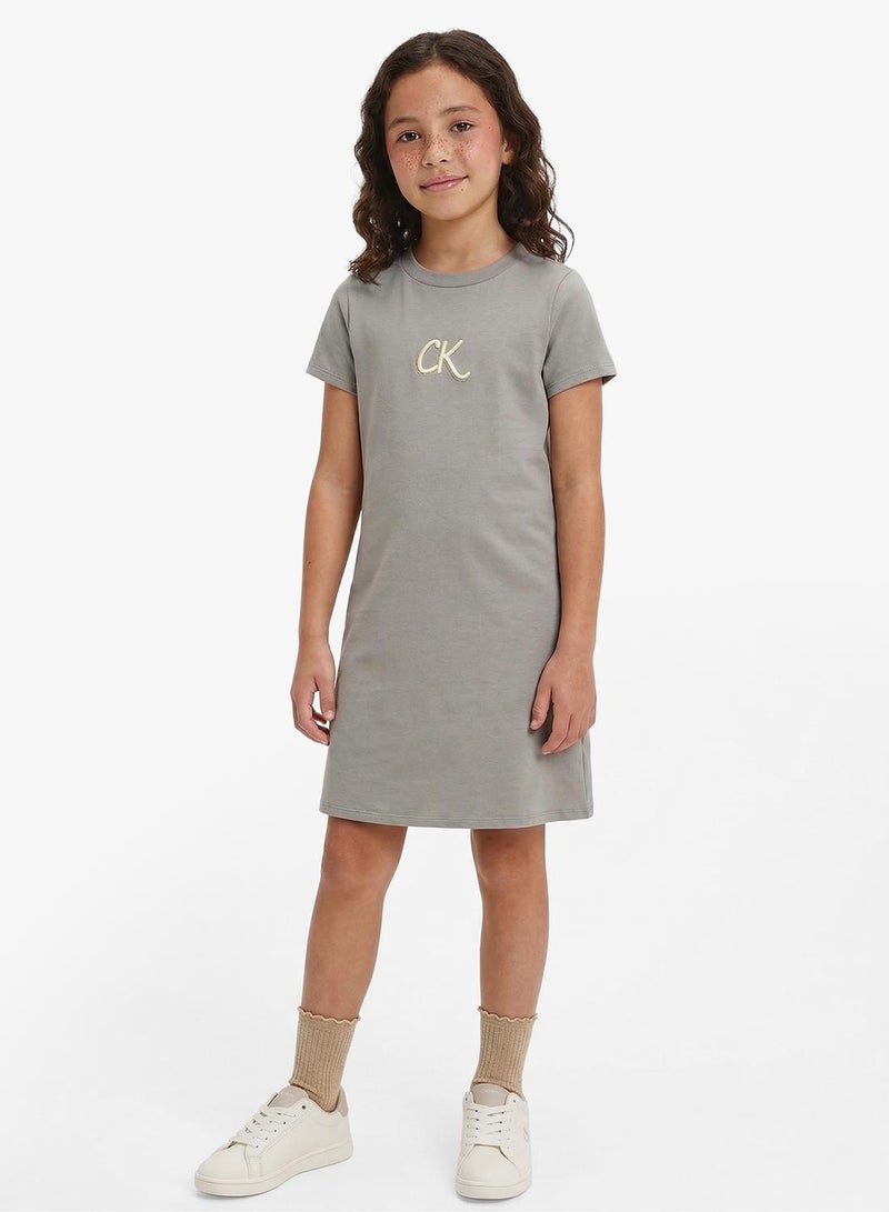 Calvin Klein Jeans Kids Metallic Print A-Aine Dress - Image 1